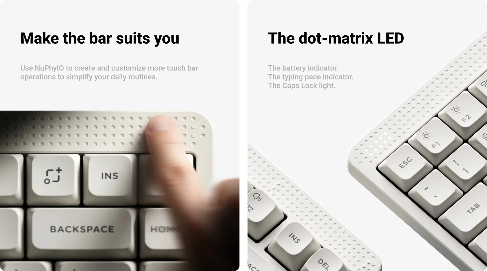 タッチバーとドットマトリクスLED