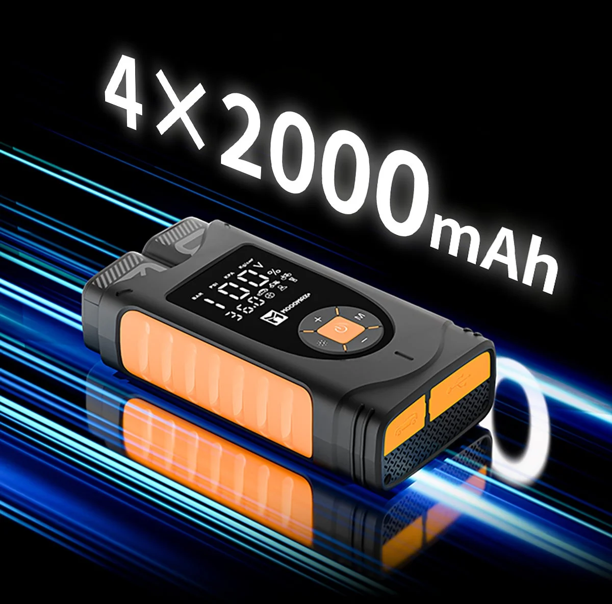 ポータブルエアコンプレッサーのバッテリー容量