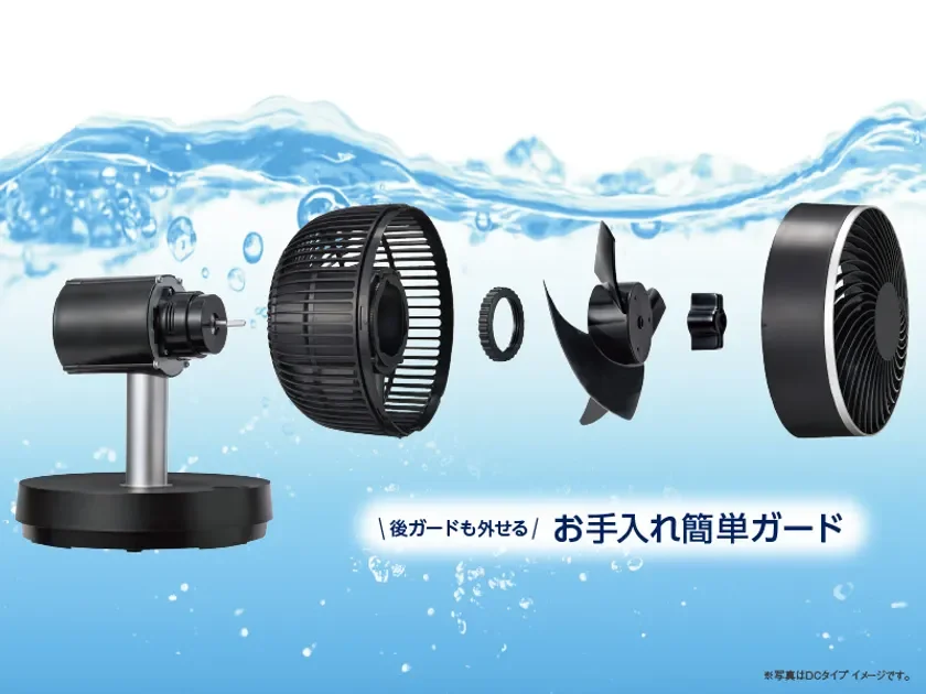 分解された扇風機