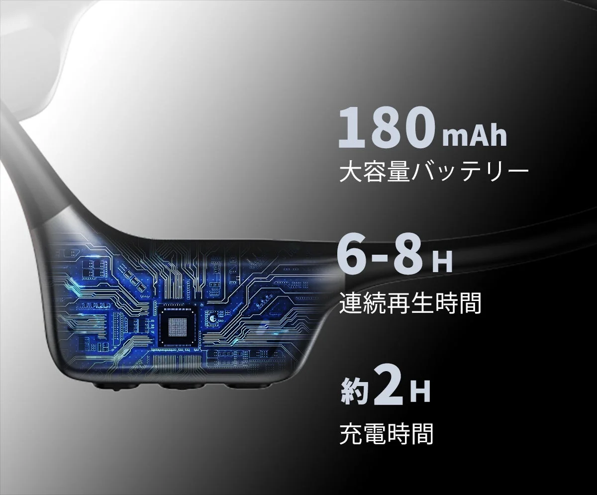 180mAh 大容量バッテリー