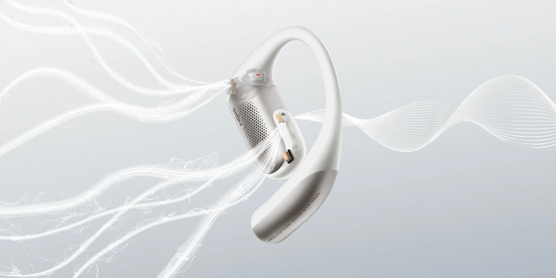 ノイズリダクションを示すShokz OpenFit Proのイメージ