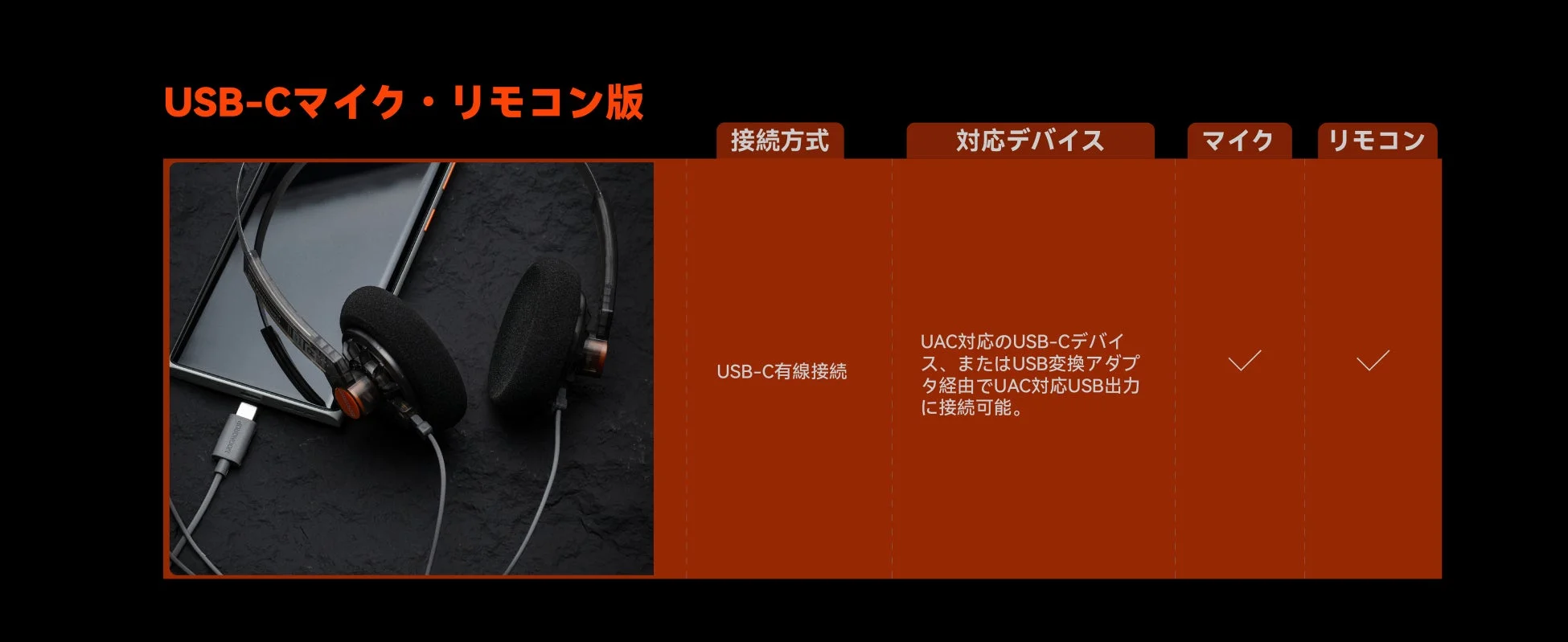 USB-Cマイク・リモコン版接続方式対応デバイス