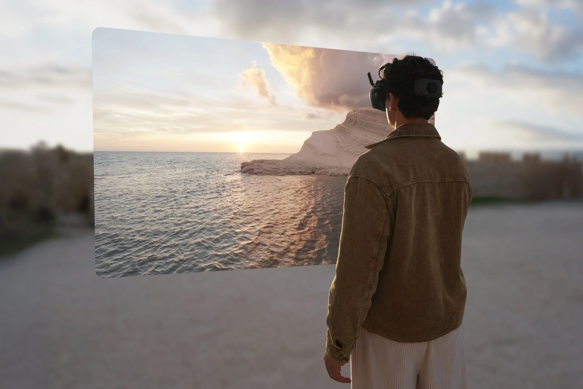 VRヘッドセットでの没入体験