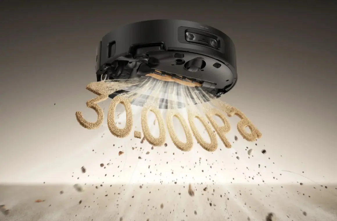 30.000Paの吸引力を示すロボット掃除機