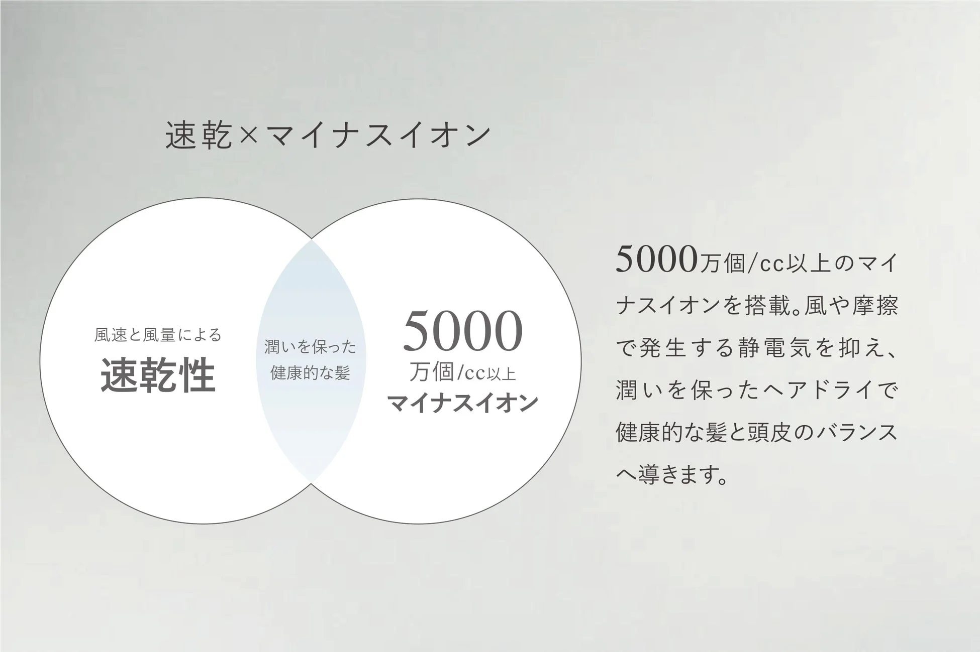 5つのモードとマイナスイオン