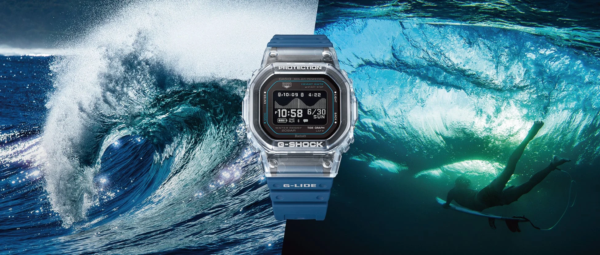G-SHOCK G-LIDE新製品『GBX-H5600』が5月15日発売！心拍計測とタイドグラフでエクストリームスポーツをサポート