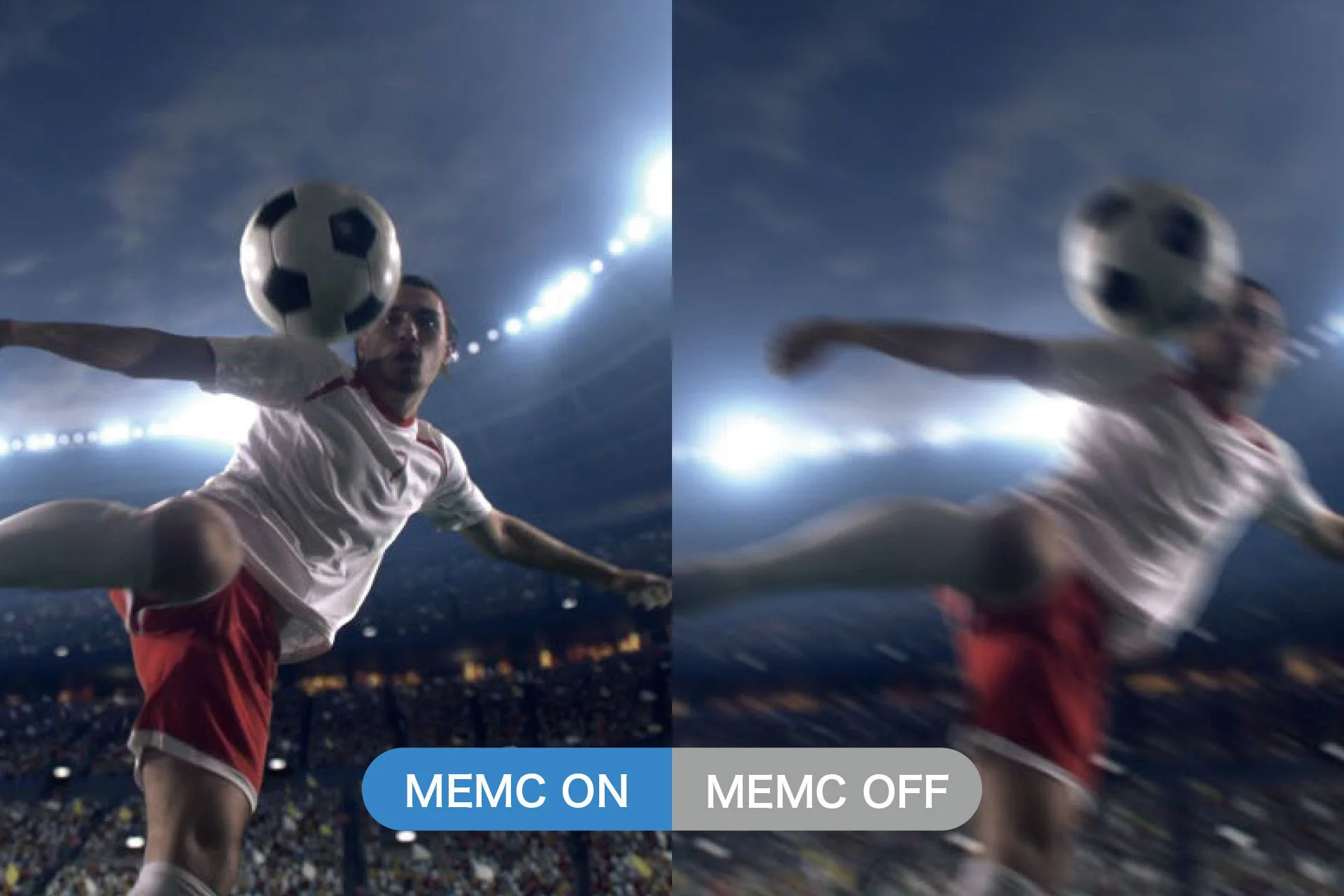 MEMC機能のオンオフによる画質比較