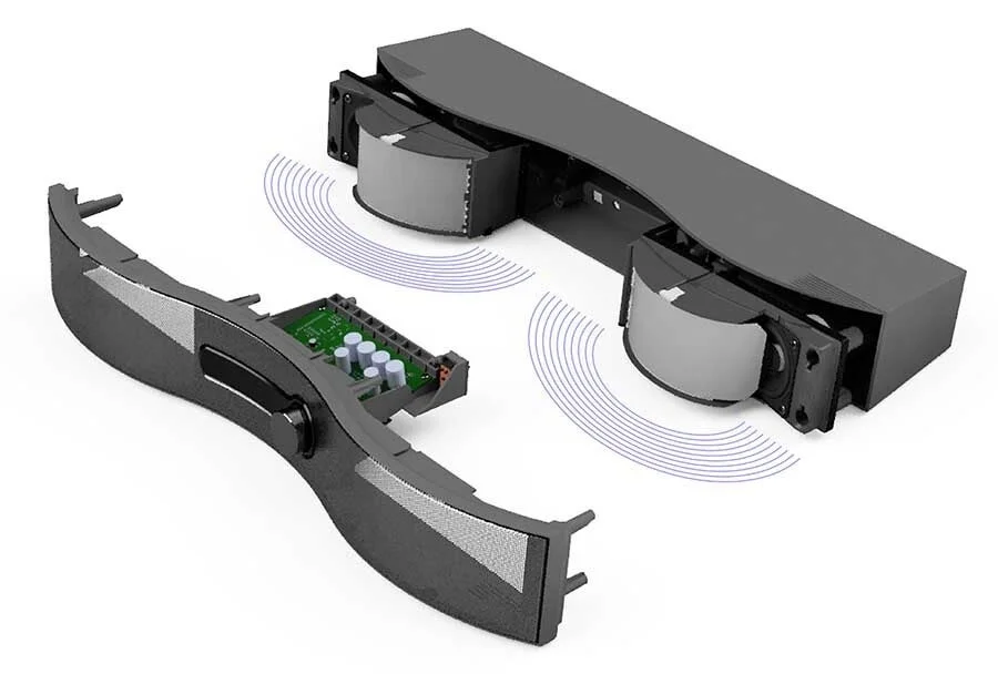 曲面サウンドスピーカーの内部構造