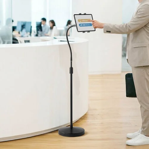 最大約190cm対応！どんな姿勢でもタブレットが快適に使える床置きスタンドがサンワダイレクトから新発売