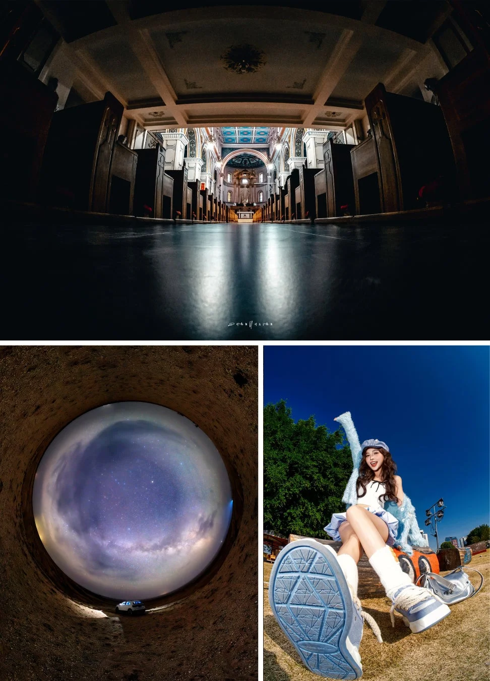 魚眼レンズの補正例