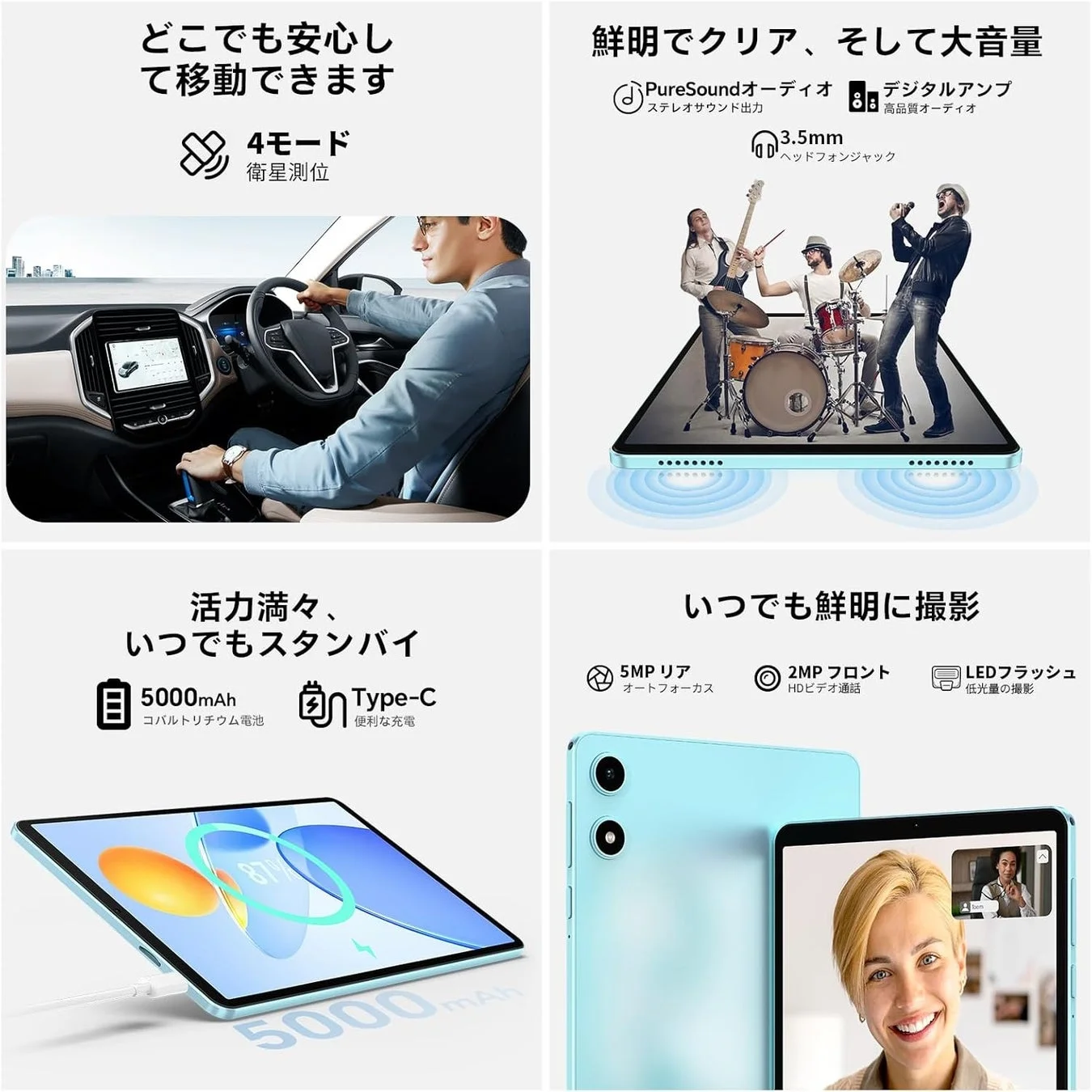 5000mAhバッテリーと4モード衛星測位