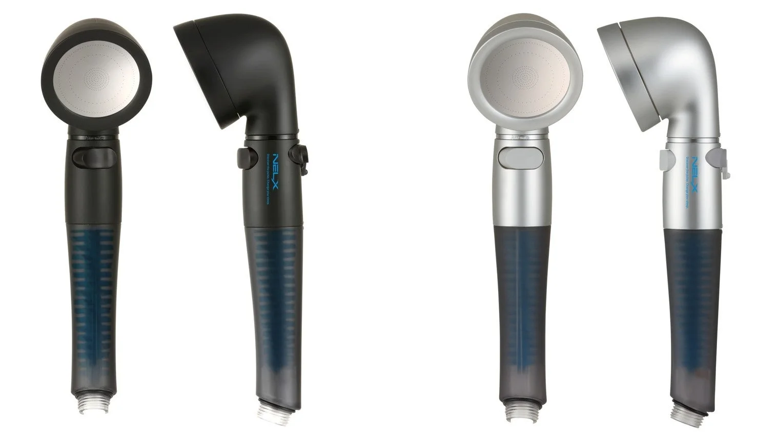 黒とシルバーの2色のシャワーヘッド