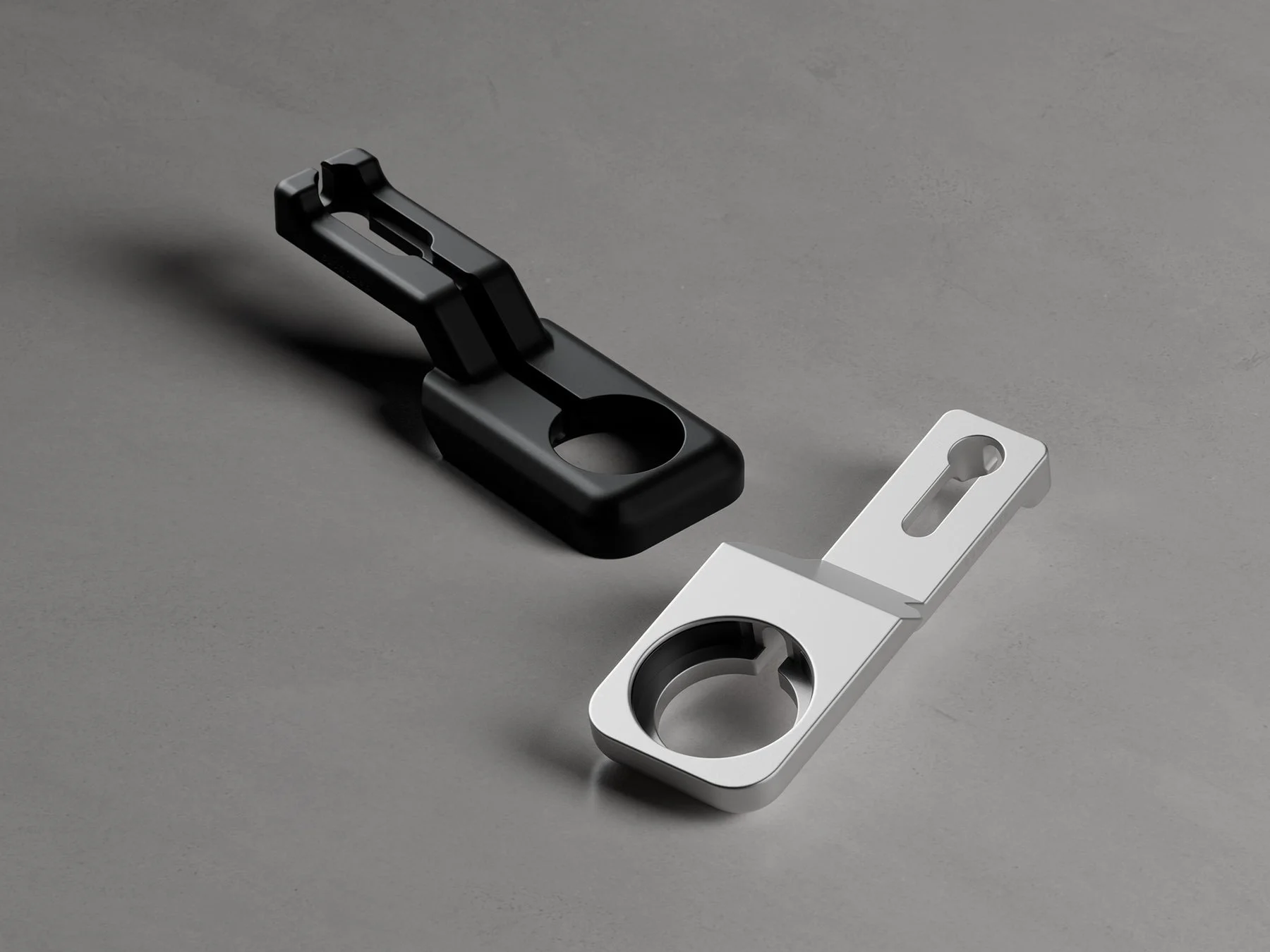 黒と銀の2色のマウントブラケット