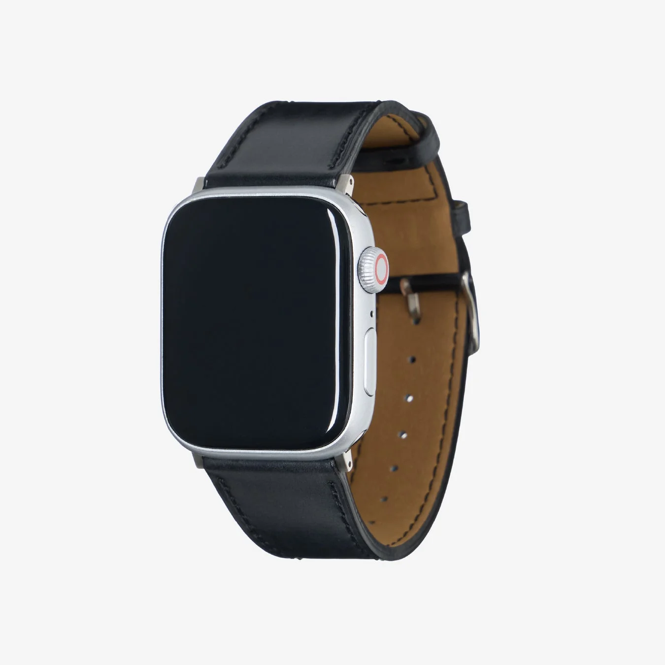Apple Watchに装着されたブラックバンド