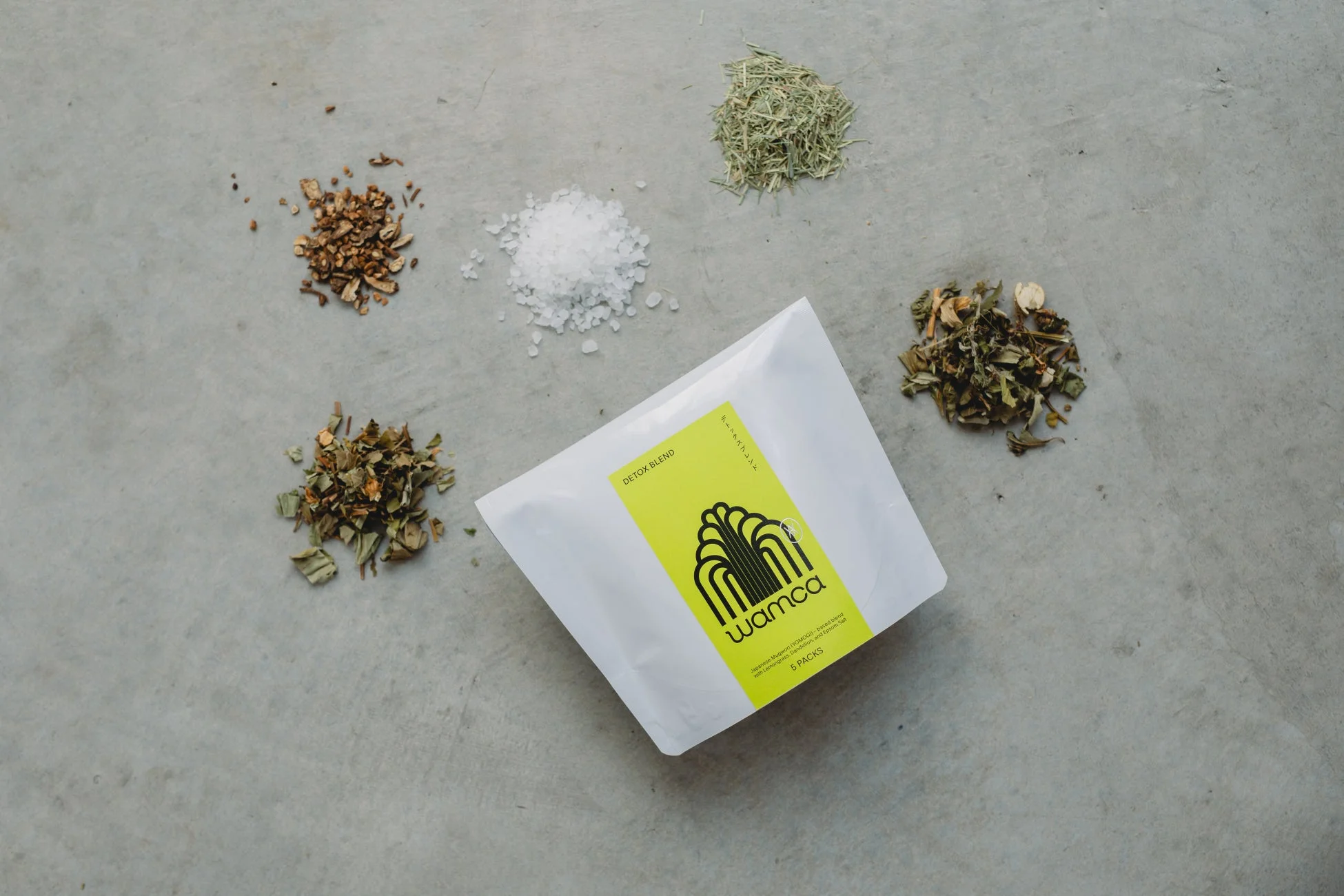 デトックスブレンドのパッケージと原材料