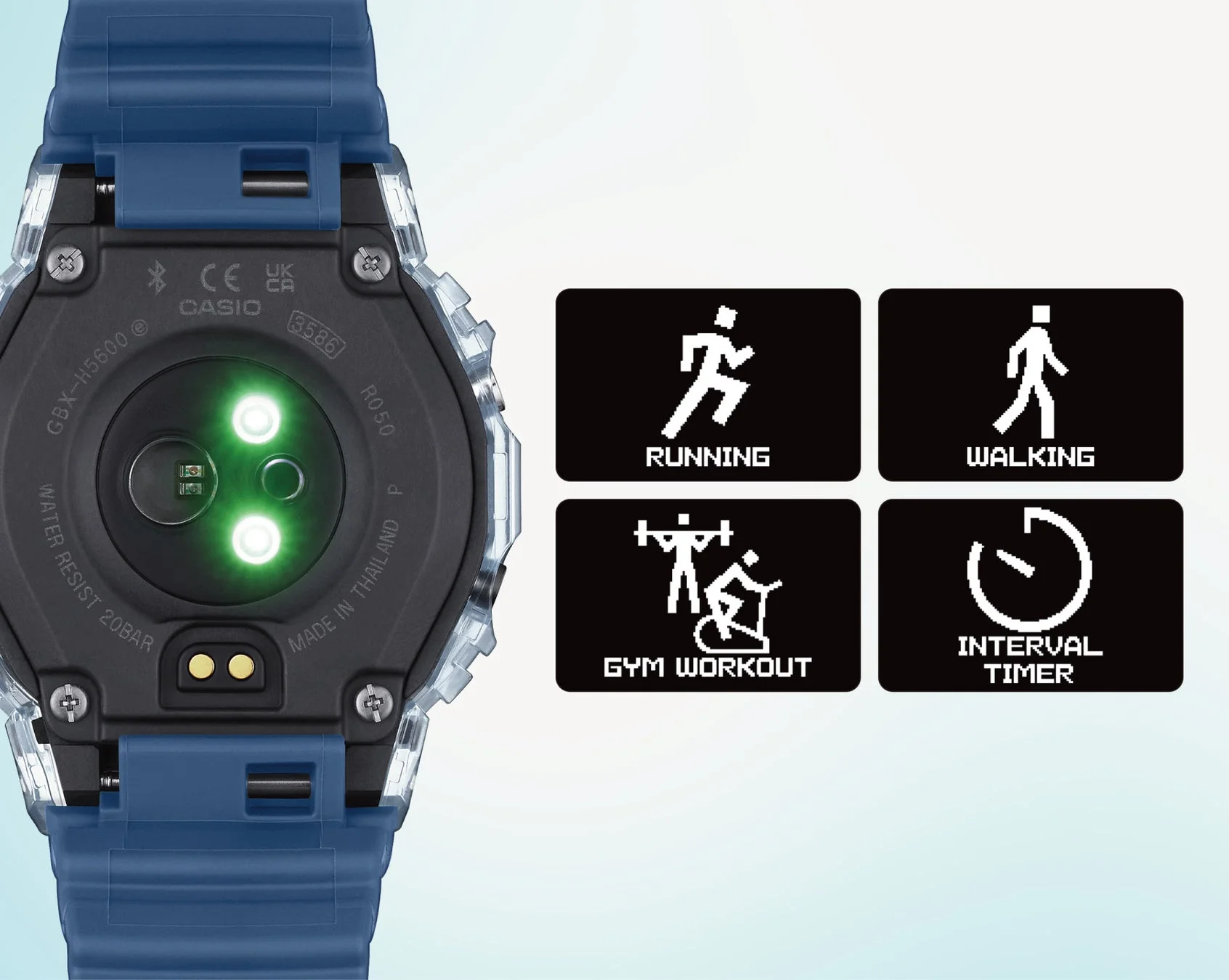 スマートウォッチの裏面とセンサー