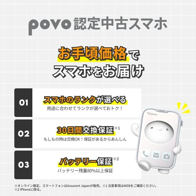 「povo 認定中古スマホ」提供開始！高品質スマホをお手頃価格で手に入れるチャンス