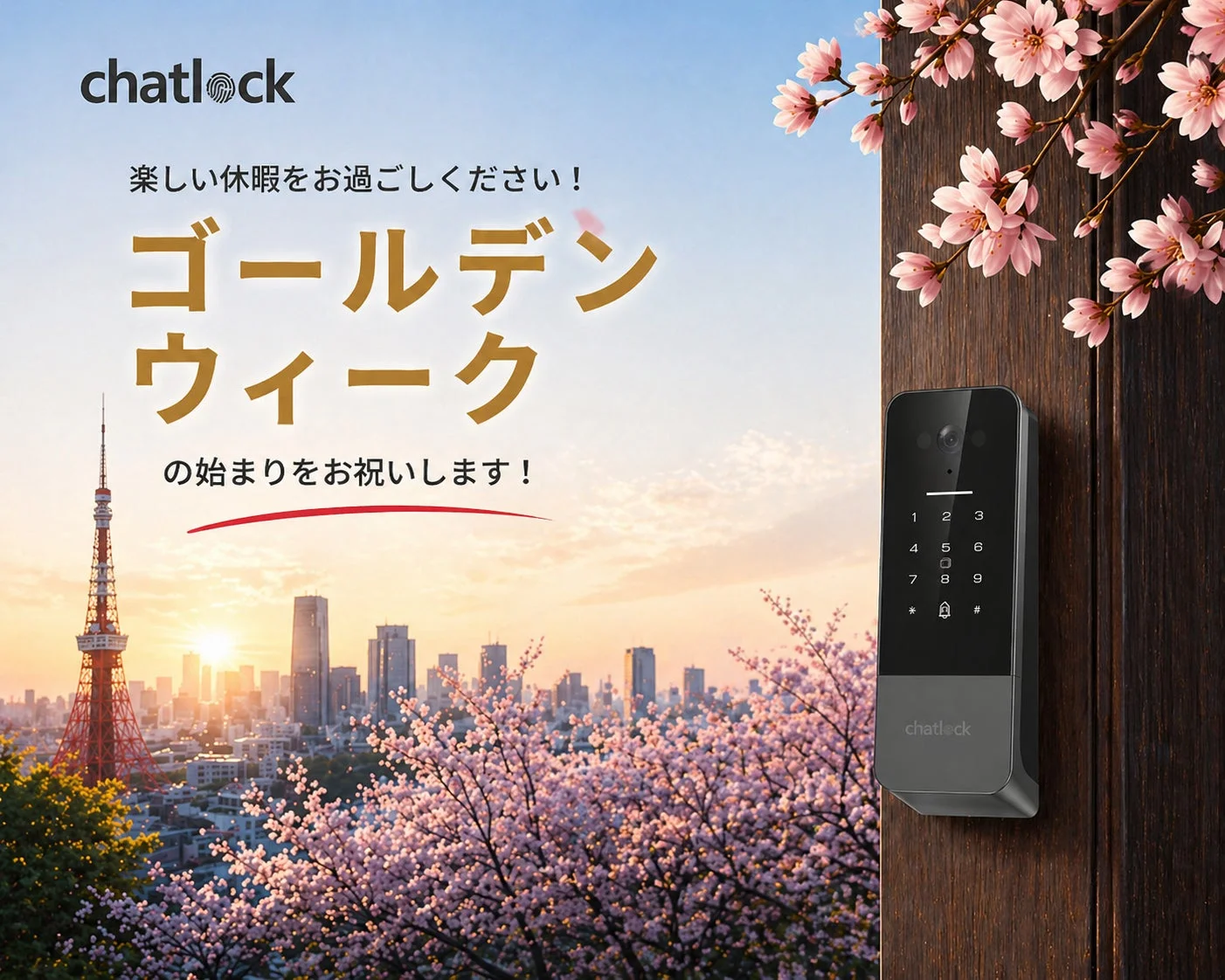 【Amazonで好評販売中】ゴールデンウィークの戸締まり不安を解消！スマートロック「Chatlock」が安心を届ける