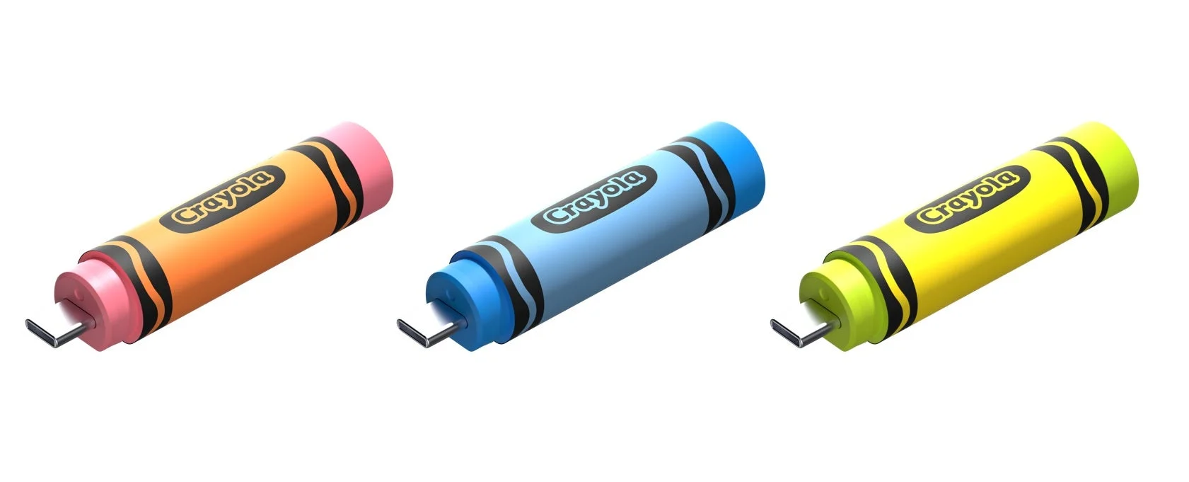 クレヨン型USBメモリが並んだ様子