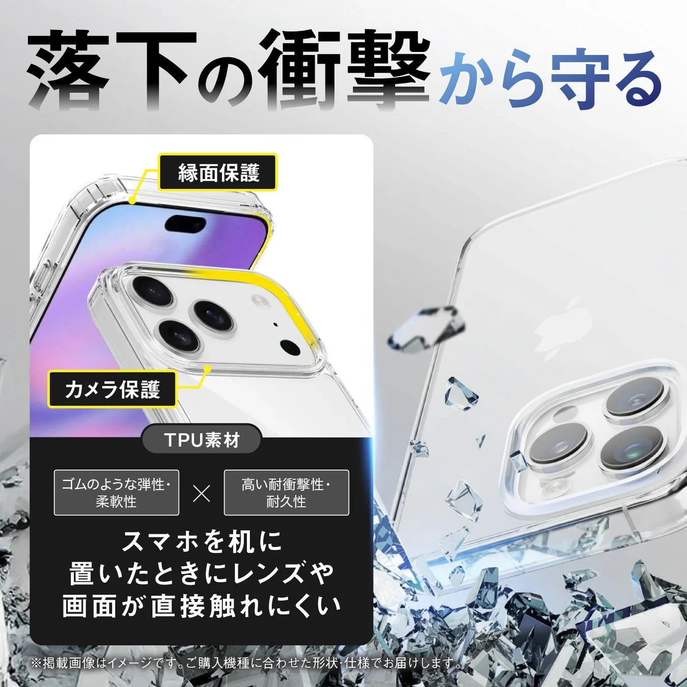 落下の衝撃から守る