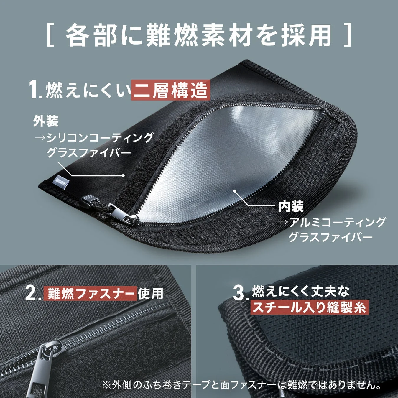 難燃素材の構造