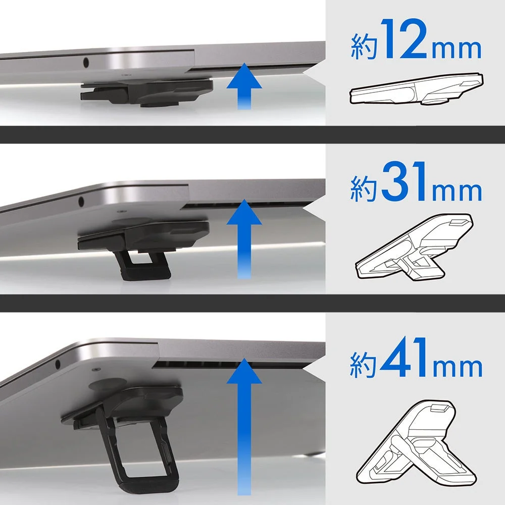 3段階の高さ調整を示す図