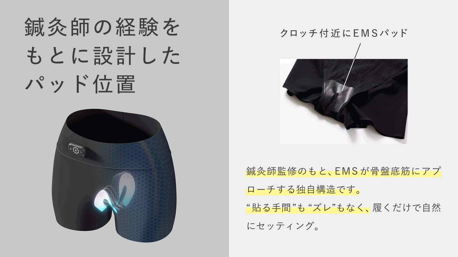 鍼灸師が設計したEMSパッド位置