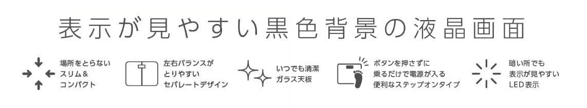 TESCOM supported by ELECOM 体重計 機能説明