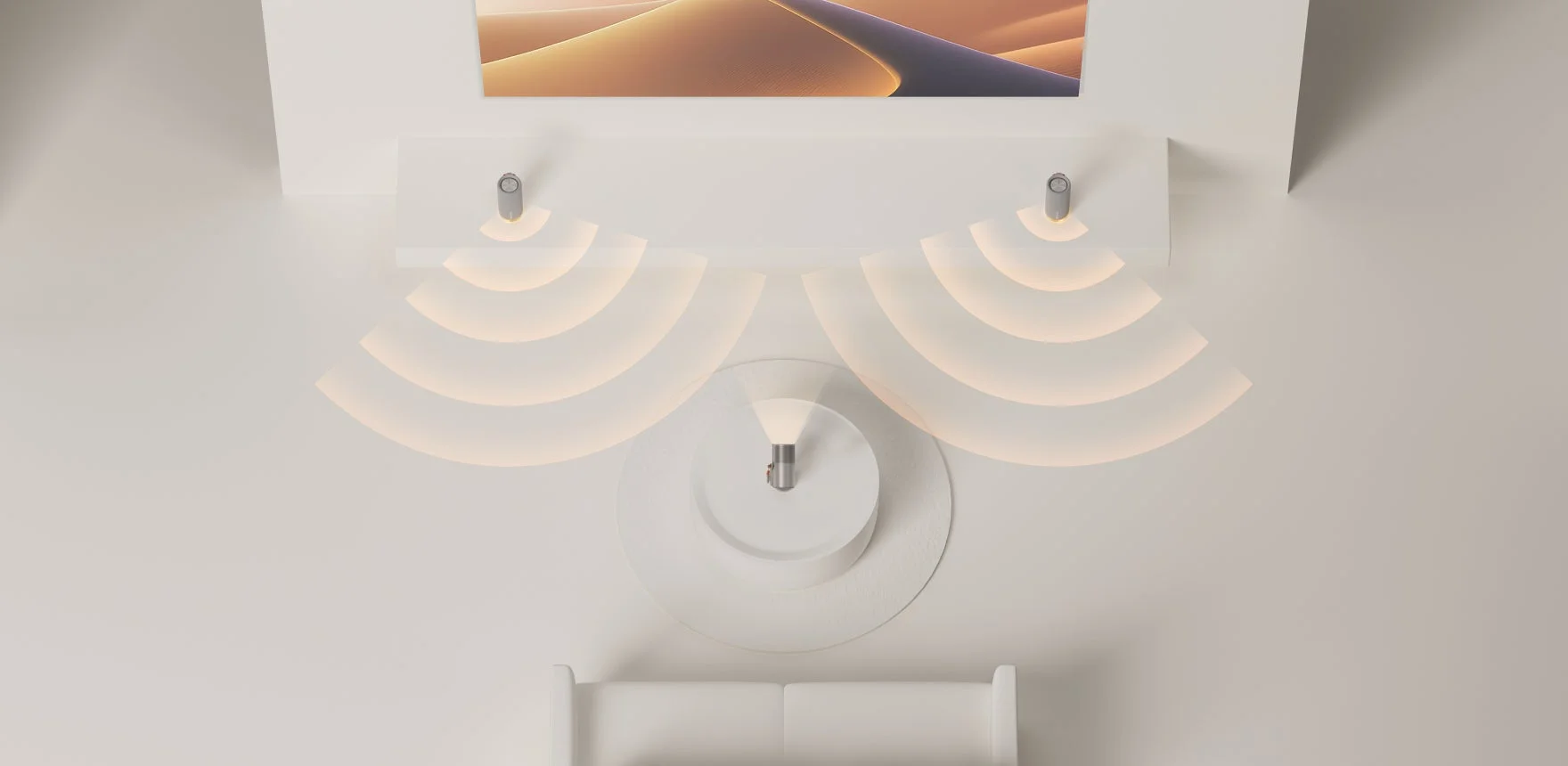 モダンなリビングルームの俯瞰図