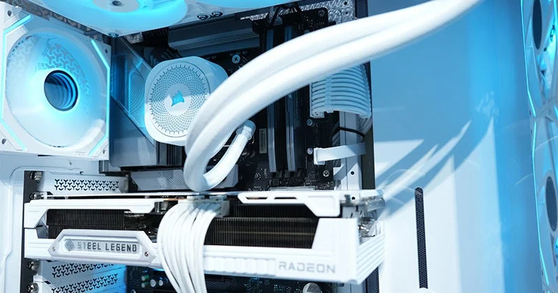 白を基調としたPCケース内部