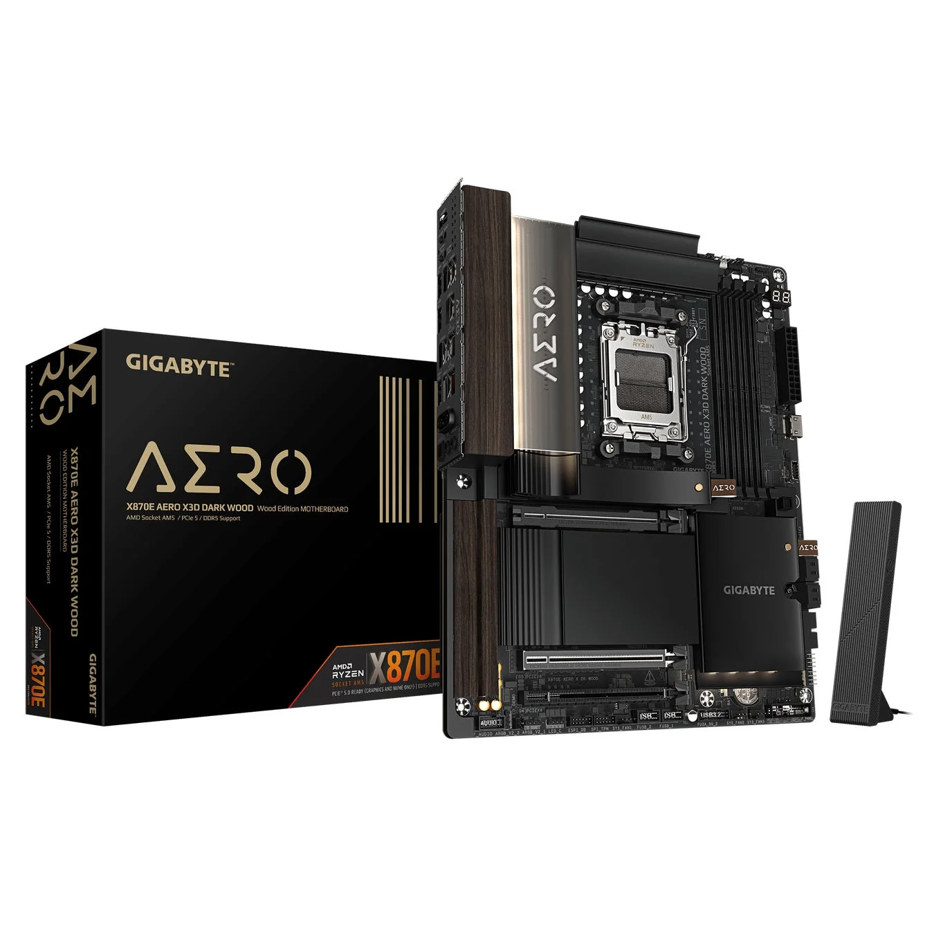 GIGABYTEから新登場！AMD X870E搭載、木目調ATXマザーボード「X870E AERO X3D DARK WOOD」が4月24日に発売