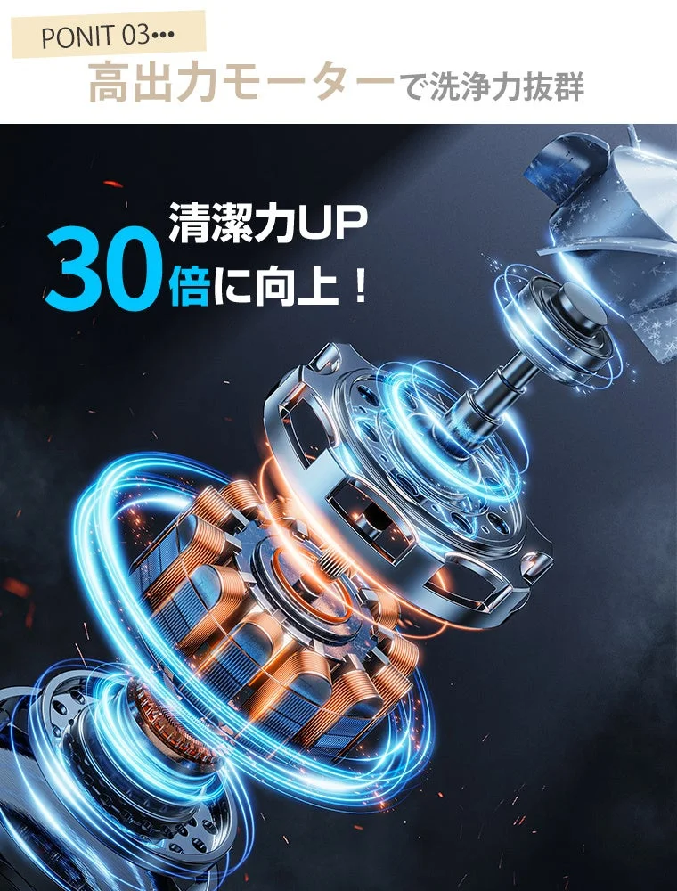 高出力モーターと洗浄力