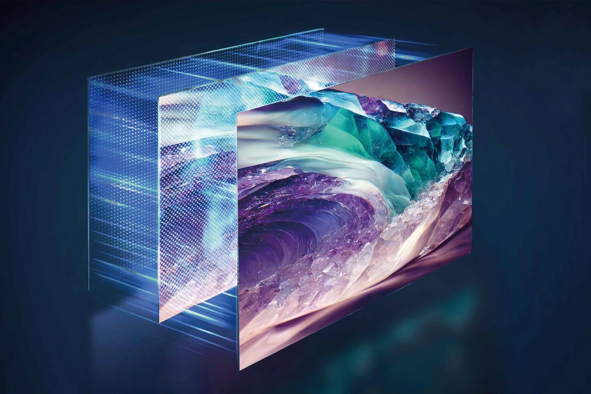 青と紫のクリスタル構造