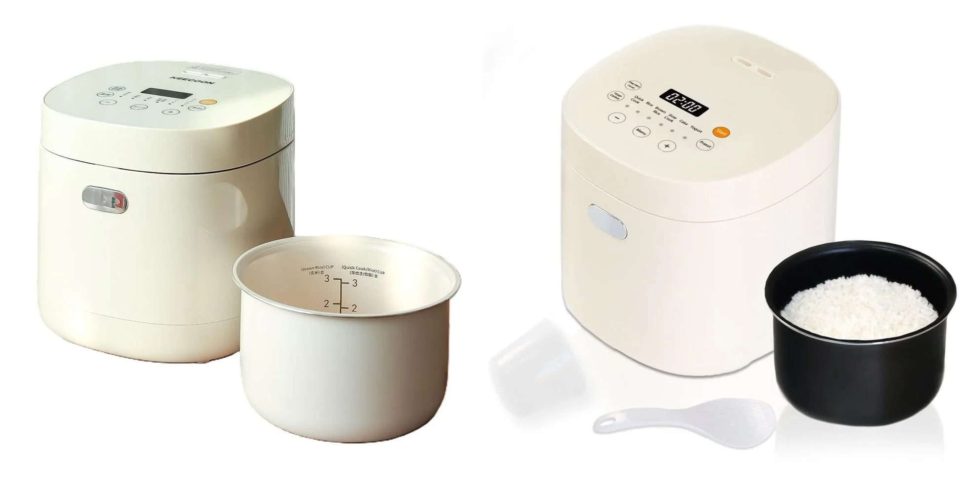 KEECOON 3合炊き低温調理炊飯器の操作パネルと内釜