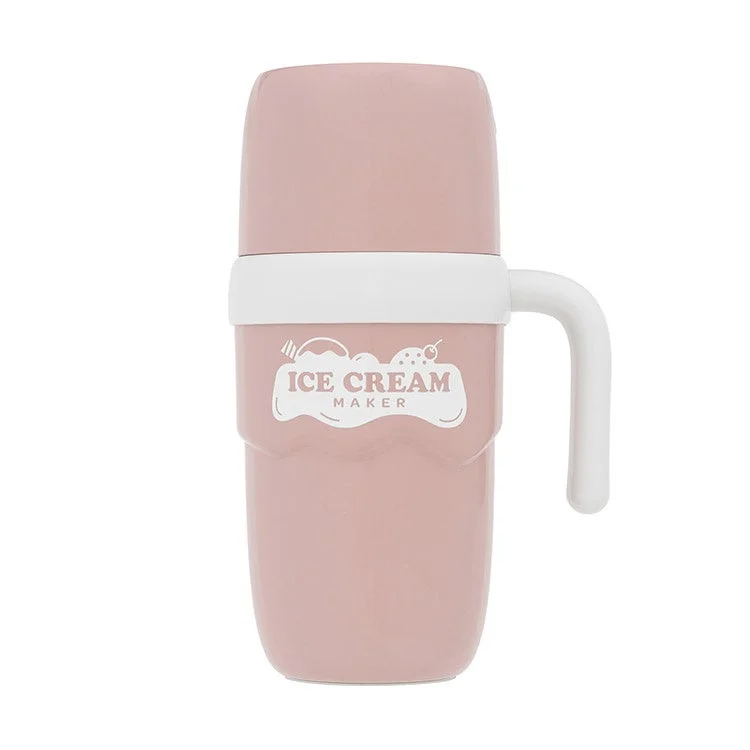 ピンクと白のシンプルなデザインのポータブルアイスクリームメーカー
