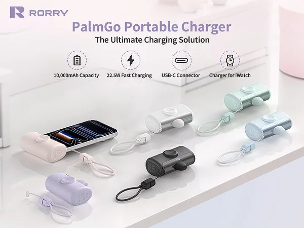 RORRY、手のひらサイズモバイルバッテリー『PalmGo』に爽やかな新色「ミント」「水色」が新登場！