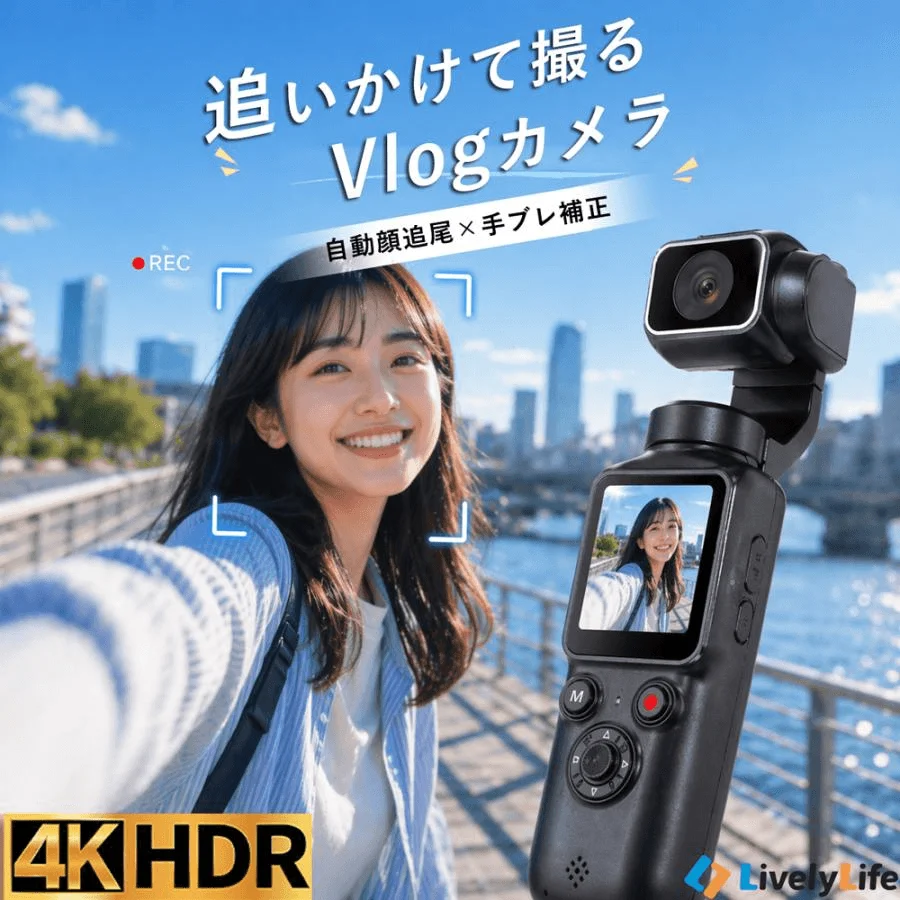 AI自動追尾ジンバル搭載Vlogポケットカメラが新登場！期間限定10%OFFでプロ級Vlog撮影を体験