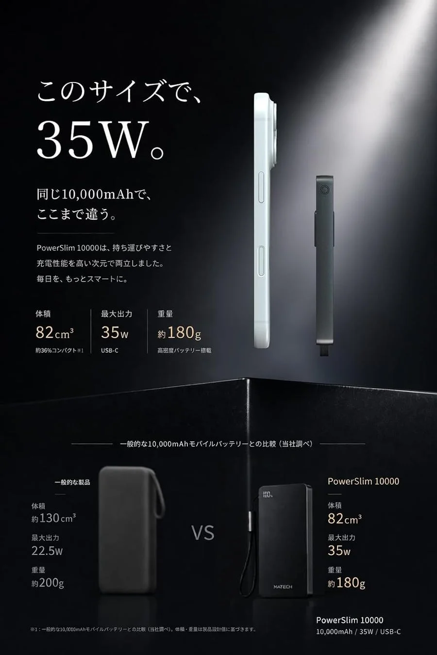 PowerSlim 10000と一般的な製品の比較
