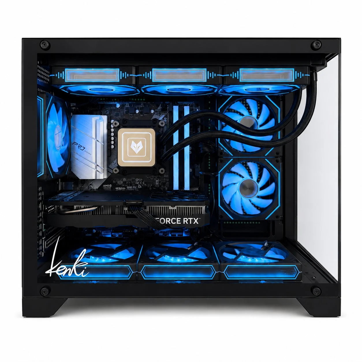 青い光を放つゲーミングPC