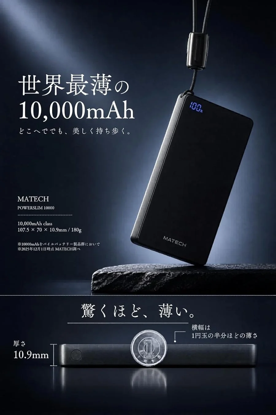 PowerSlim 10000の薄さ