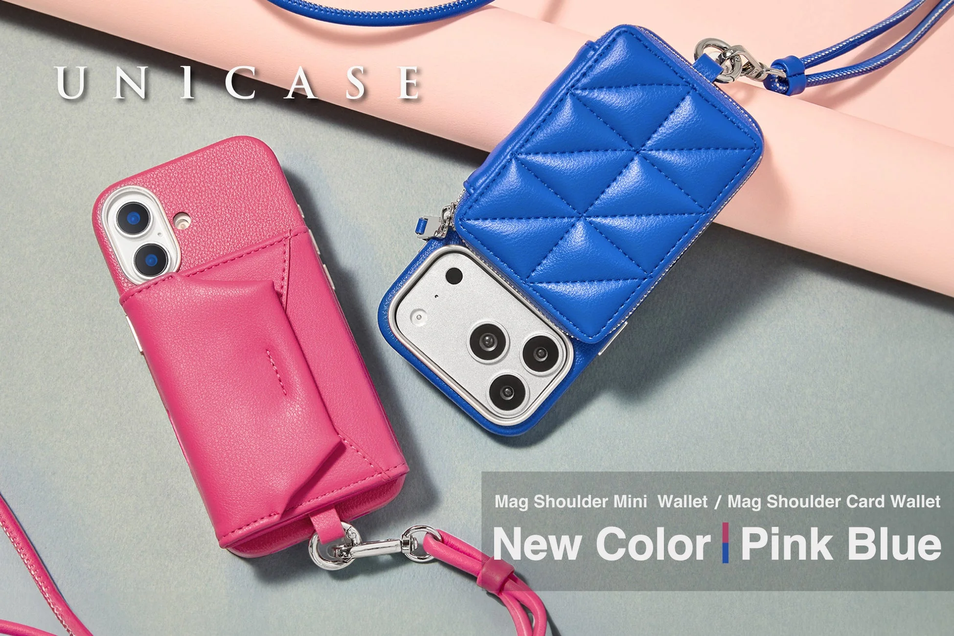 UNICASE、人気のMagSafe対応「Mag Shoulder」シリーズに新色ブルー・ピンクを発売