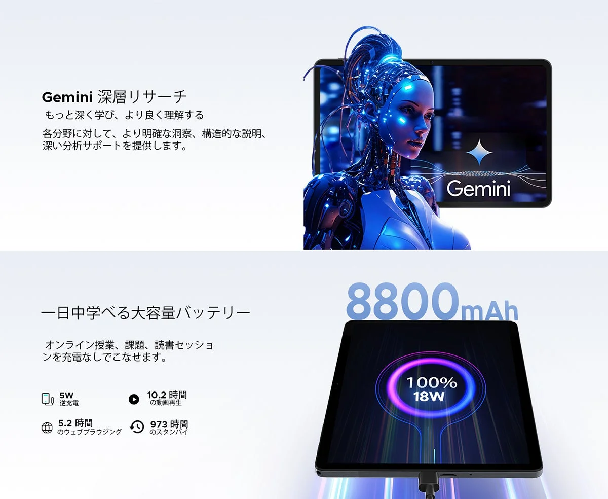 バッテリーとGemini AIのイメージ