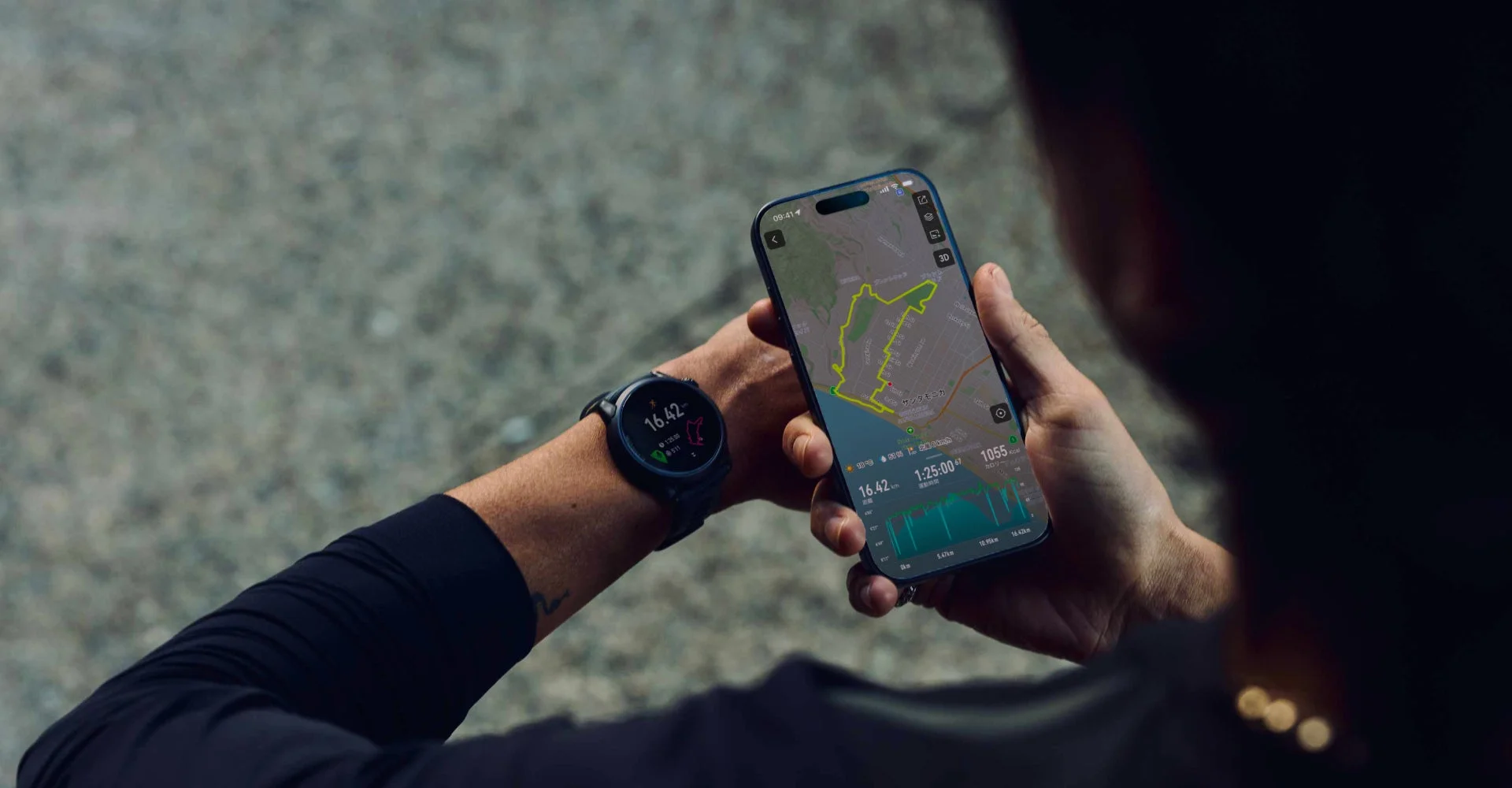 ランニング中のスマートウォッチデータ