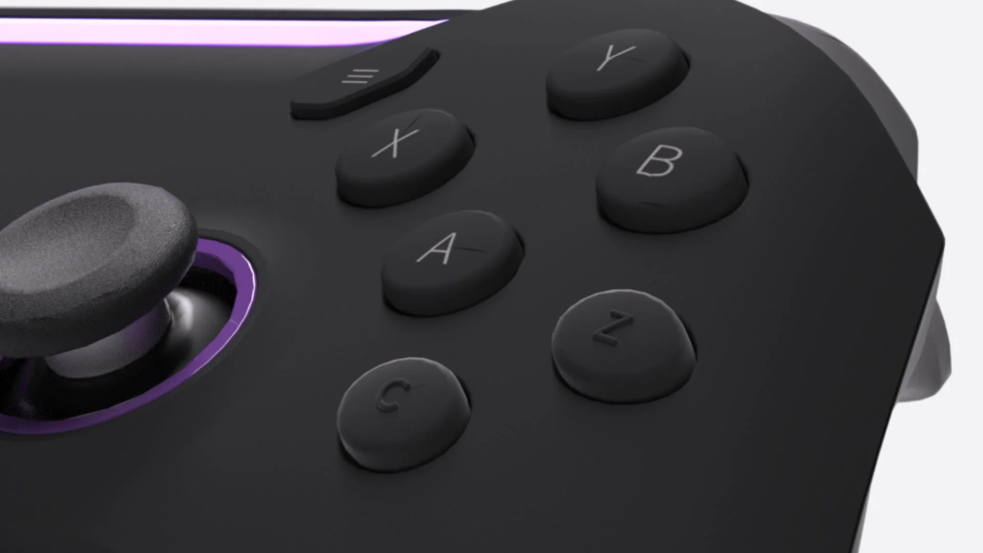黒いゲームコントローラーのボタン