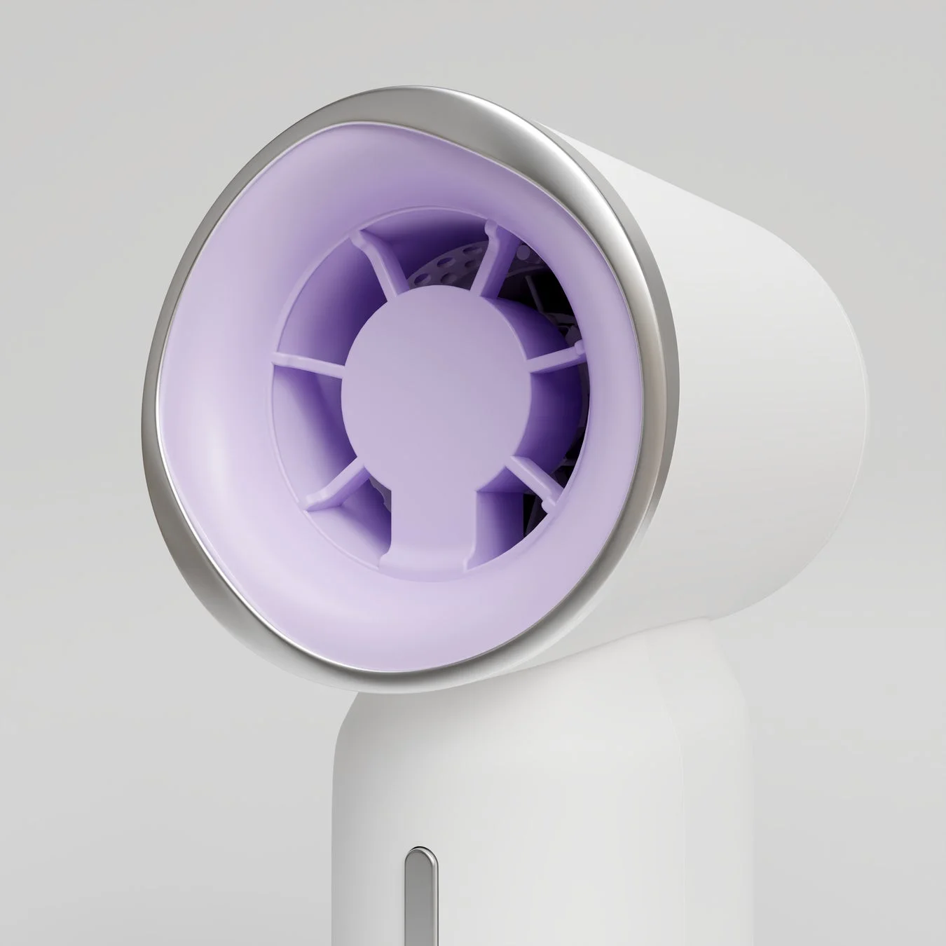 白とラベンダー色のモダンなデザインの電化製品