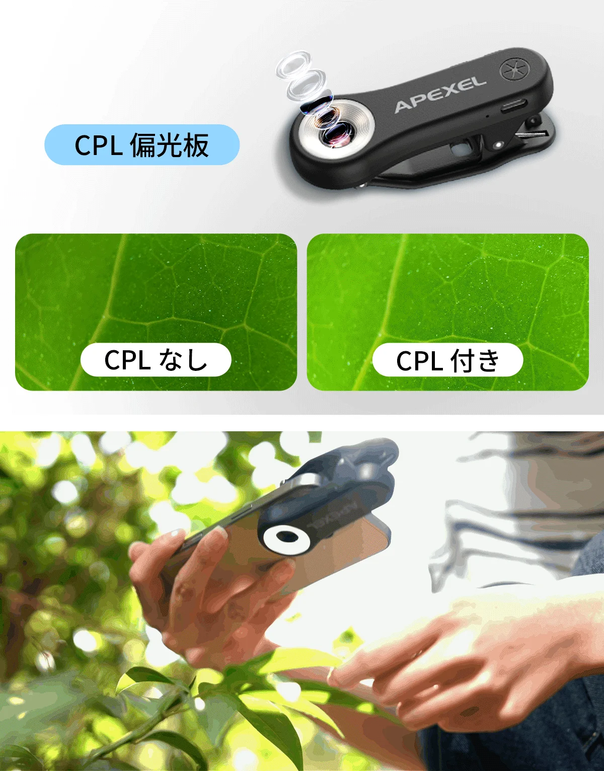 CPLフィルターの有無による比較