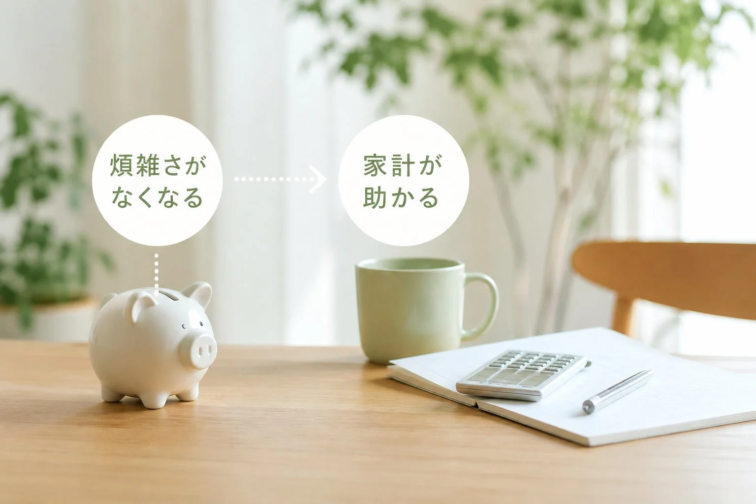 家計の節約をイメージさせる画像