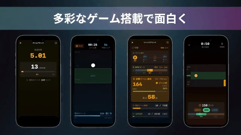 フィットネスアプリのゲームモード