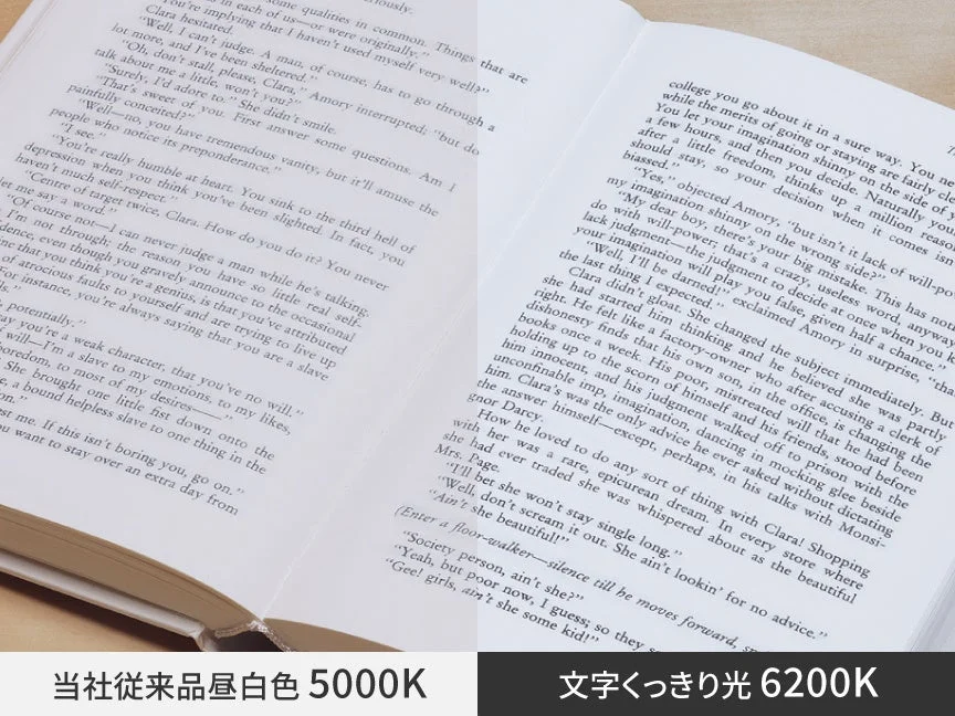 文字くっきり光の比較