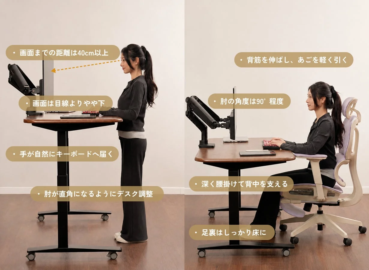 5D連動調整で、理想の姿勢へ導く